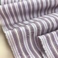 Striped purple, lilac, pink and burgundy cotton poplin fabric coupon 2m x 1,40m