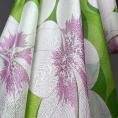 Lime green silk chiffon fabric coupon with large white and pink flowers 1,50m or 3m x 1,40m