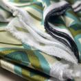 Viscose coupon with white and green pattern 1.50m or 3m x 1.35m