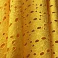 Yellow broderie anglaise fabric coupon with openwork pattern 1m50 or 3m x 1,40m