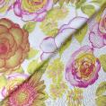 Silk chiffon fabric coupon with subtle flowers prints