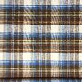 Light-toned checked linen fabric coupon