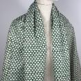 Green cotton voile fabric coupon with cream dots 1,50m or 3m x 1,40m