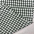 Coupon of white and green checked cotton cambric fabric 1.50m or 3m x 1.40m