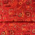 Red abstract viscose fabric coupon 1.50m or 3m x 1.40m