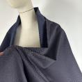 cotton gabardine twill weave fabric coupon navy blue with double-sided maroon stripe 2% elastane 1,50m or 3m x 1,40m