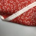 Linen fabric coupon patterned with small white flowers on a coral background 1.50m or 3m x 1.40m