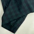 Coupon of black and green checked wool twill fabric 1,50m or 3m x 1,40m