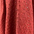 Red embroidery anglaise fabric coupon 1m50 or 3m x 1,40m