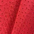 Bright red embroidery anglaise fabric coupon 1m50 or 3m x 1,40m