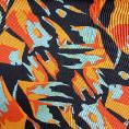 Silk twill fabric coupon with multicolor abstract motifs 1.50m or 3m x 1.40m