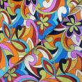 Psychedelic multicolor silk twill fabric coupon 1.50m or 3m x 1.40m