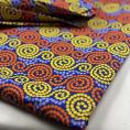 Coupon of fabric in 100% cotton with colorful purple and yellow wax print 3m or 1m50 x 1.40m