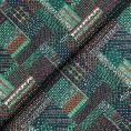 Coupon of fabric in 100% cotton with colorful black and green wax print 3m or 1m50 x 1.40m