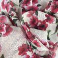 Polyester muslin fabric coupon printed with flowers on an ecru background 1,50m or 3m x 1,40m