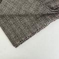 Brown,beige and red wine checkered wool braid fabric coupon 3m x 1,40m