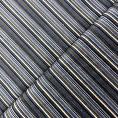 Smooth cotton velvet fabric coupon in blue, brown and cream stripes 1,50m or 3m x 1,40m