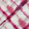 Cotton voile fabric coupon with latticed fuchsia pink ink pattern 1,50m ou 3m x 1,40m