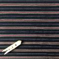 Coupon of bemberg lining with black stripes on a white background 1m x 1,40m