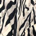 Black and cream zebra polyester crepe fabric coupon 1,50m or 3m x 1,40m