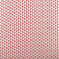 Coupon of georgette crepe fabric with pink geometric print on white background 1,50m x 3m x 1,40m