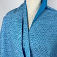 Azur Blue cotton fabric coupon has flower pattern 3m or 1m50 x 1.40m