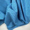Azur Blue cotton fabric coupon has flower pattern 3m or 1m50 x 1.40m