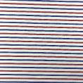 Cotton poplin fabric coupon with red and blue stripes 1,50m or 3m x 1,40m