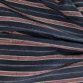 Coupon of bemberg lining with black stripes on a white background 1m x 1,40m
