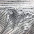Coupon of fabric lining mignonette in blue striped bemberg on white background 1m x 1,40m