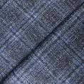 Mottled blue and black checked woolen suiting fabric 1,50m or 3m x 1,40m