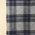 Grey and blue checked woolen suiting fabric 1,50m or 3m x 1,40m