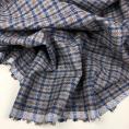 Grey, brown and navy checked woolen suiting fabric 1,50m or 3m x 1,40m