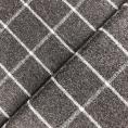 Brown and grey checked woolen suiting fabric 1,50m or 3m x 1,40m