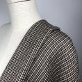 Brown, burgundy, black and off-white mini houndstooth wool suiting fabric 1,50m or 3m x 1,40m