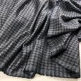 Mouse grey and brown checked cashmere fabric coupon 1,50m ou 3m x 1,50m