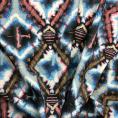 Blue, pink and brown cotton fabric coupon with a batik tie-dye print 3m or 1m50 x 1.40m