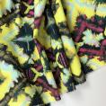 Yellow, green and pink cotton fabric coupon with a batik tie-dye print 3m or 1m50 x 1.40m