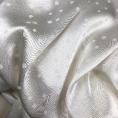 Off-white viscose jacquard satin fabric coupon with a discrete polka dot motif 1,50m or 3m x 1,40m