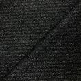 Black wool fabric coupon with tone-on-tone lurex bias stripes 1.50m or 3m x 1.50m