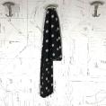 Lightweight polyester fabric coupon with white polka dots on black background 1.50m or 3m x 1.40m