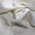 Cream pure wool fabric coupon with tone-on-tone textured embossed stripes 1.50m or 3m x 1.40m