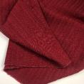 Burgundy red pure wool fabric coupon with tone-on-tone textured embossed stripes 1.50m or 3m x 1.40m
