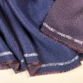 Double-sided mottled twill weave linen fabric coupon with blue and burgundy threads 1,50m or 3m x 1,40m