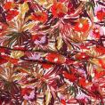 Viscose crepe fabric coupon with floral design in autumnal tones 3m or 1m50 x 1,40m
