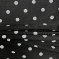 Cotton and elastane fabric coupon with white polka dots on black background 1,50m or 3m x 1,40m