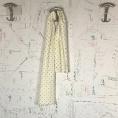 Linen and viscose fabric coupon with black polka dots on white background 1,50m or 3m x 1,50m