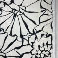 Ivory viscose and linen fabric coupon with an abstract black painted flower print 3m 1m50 x 1,40m