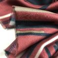Abstract print silk and viscose twill fabric coupon with a burgundy red base colour 1.50m ou 3m x 1.40m