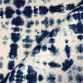 Pale blue cotton voile fabric coupon with an indigo blue tie-dye print 1,50m or 3m x 1,40m